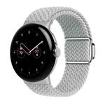 For Google Pixel Watch / Watch 2 Nylon Loop Magnetic Buckle Watch Band(Light Grey)