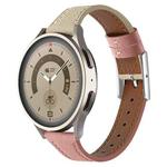 22mm Universal Genuine Leather Watch Band(Dark Pink White)