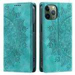 For iPhone 11 Pro Max Totem Embossed Magnetic Leather Phone Case(Green)