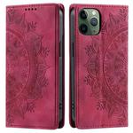 For iPhone 11 Pro Totem Embossed Magnetic Leather Phone Case(Red)