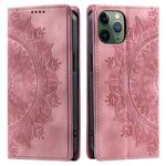 For iPhone 11 Pro Totem Embossed Magnetic Leather Phone Case(Rose Gold)