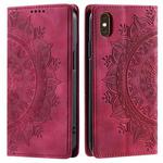 For iPhone XS / S Totem Embossed Magnetic Leather Phone Case(Red)