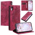For iPhone XR Totem Embossed Magnetic Leather Phone Case(Red)