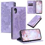 For iPhone XR Totem Embossed Magnetic Leather Phone Case(Purple)