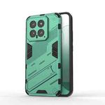 For Xiaomi 14 5G Punk Armor 2 in 1 PC + TPU Phone Case with Holder(Green)