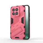 For Xiaomi 14 5G Punk Armor 2 in 1 PC + TPU Phone Case with Holder(Light Red)