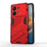 For Xiaomi Redmi Note 13R Pro 5G Punk Armor 2 in 1 PC + TPU Phone Case with Holder(Red)