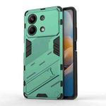 For Xiaomi Redmi Note 13R Pro 5G Punk Armor 2 in 1 PC + TPU Phone Case with Holder(Green)