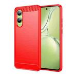 For OPPO K12x Carbon Fiber Brushed Texture TPU Phone Case(Red)