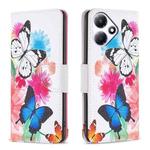 For Infinix Hot 30 Play NFC Colored Drawing Pattern Leather Phone Case(Butterflies)