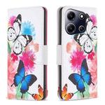 For Infinix Note 30i Colored Drawing Pattern Leather Phone Case(Butterflies)