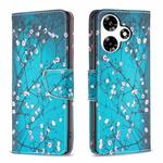For Infinix Hot 30 Colored Drawing Pattern Leather Phone Case(Plum Blossom)