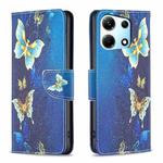 For Infinix Note 30 5G Colored Drawing Pattern Leather Phone Case(Gold Butterfly)