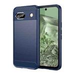 For Google Pixel 8a Carbon Fiber Brushed Texture TPU Phone Case(Blue)