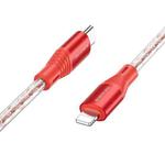 Borofone BX96 PD27W USB-C / Type-C to 8 Pin Silicone Fast Charging Data Cable, Length: 1m(Red)