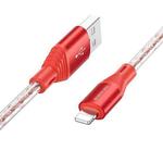 Borofone BX96 USB to 8 Pin Silicone Charging Data Cable, Length: 1m(Red)