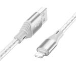 Borofone BX96 USB to 8 Pin Silicone Charging Data Cable, Length: 1m(Grey)