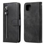 For Huawei Y5p Fashion Calf Texture Zipper Horizontal Flip Leather Case with Stand & Card Slots & Wallet Function(Black)