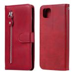 For Huawei Y5p Fashion Calf Texture Zipper Horizontal Flip Leather Case with Stand & Card Slots & Wallet Function(Red)