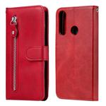 For Huawei Y6p Fashion Calf Texture Zipper Horizontal Flip Leather Case with Stand & Card Slots & Wallet Function(Red)