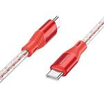 Borofone BX96 PD60W USB-C / Type-C to USB-C / Type-C Silicone Fast Charging Data Cable, Length: 1m(Red)