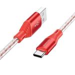 Borofone BX96 USB to USB-C / Type-C Silicone Charging Data Cable, Length: 1m(Red)