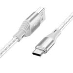 Borofone BX96 USB to USB-C / Type-C Silicone Charging Data Cable, Length: 1m(Grey)