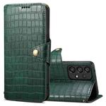 For Samsung Galaxy A32 Denior Crocodile Texture Oil Edge Leather Phone Case(Green)