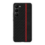 For Samsung Galaxy S24 5G Ultra-thin Carbon Fiber Texture Splicing Phone Case(Red)
