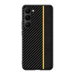 For Samsung Galaxy S24 5G Ultra-thin Carbon Fiber Texture Splicing Phone Case(Yellow)