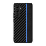 For Samsung Galaxy S25 5G Ultra-thin Carbon Fiber Texture Splicing Phone Case(Blue)