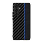 For Samsung Galaxy S24 FE 5G Ultra-thin Carbon Fiber Texture Splicing Phone Case(Blue)