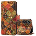 For Samsung Galaxy S23 Denior Flower Language Series Cork Fabric Oil Edge Leather Phone Case(Autumn)