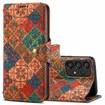 For Samsung Galaxy A53 5G Denior Flower Language Series Cork Fabric Oil Edge Leather Phone Case(Winter)