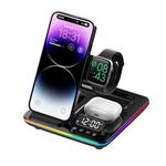 A93 15W 5 in 1 Multifunctional Foldable Wireless Charger Desktop Phone Stand(Colorful Black)