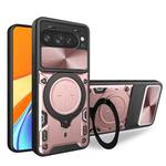 For Google Pixel 9 Pro XL CD Texture Sliding Camshield Magnetic Holder Phone Case(Pink)