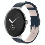 For Google Pixel Watch 2 / Pixel Watch Leather Watch Band(Dark Blue)