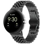For Google Pixel Watch 2 / Pixel Watch Seven Beads Stainless Steel Metal Watch Band(Black)