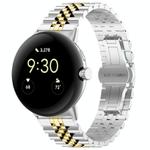 For Google Pixel Watch 2 / Pixel Watch Seven Beads Stainless Steel Metal Watch Band(Silver Gold)