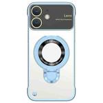 For iPhone 12 Frameless MagSafe Magnetic Holder Phone Case(Blue)