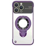 For iPhone 12 Pro Max Frameless MagSafe Magnetic Holder Phone Case(Purple)