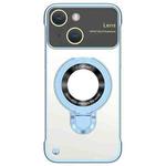 For iPhone 13 Frameless MagSafe Magnetic Holder Phone Case(Blue)