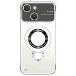 For iPhone 13 Frameless MagSafe Magnetic Holder Phone Case(Silver)