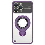 For iPhone 13 Pro Max Frameless MagSafe Magnetic Holder Phone Case(Purple)