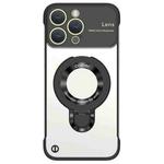 For iPhone 14 Pro Frameless MagSafe Magnetic Holder Phone Case(Black)