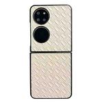 For Huawei P50 Pocket Woven Texture Folding PU Phone Case(Gold)
