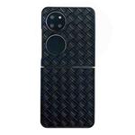 For Huawei P50 Pocket Woven Texture Folding PU Phone Case(Black)