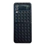 For Samsung Galaxy Z Flip4 Woven Texture Folding PU Phone Case(Black)