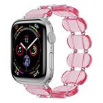 For Apple Watch SE 2023 44mm Stretch Resin Watch Band(Transparent Pink)