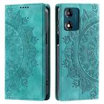 For Motorola Moto E13 Totem Embossed Magnetic Leather Phone Case(Green)